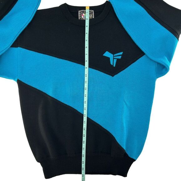 Tyrolia By Head Vintage Crewneck Long Sleeve Sweater Black Blue Medium - Picture 7 of 9